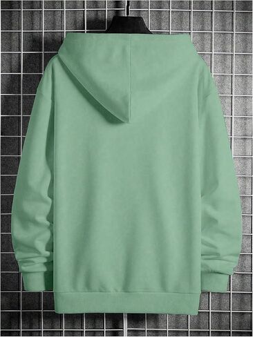 SweatyRocks Men's Casual Hooded Sweatshirt Letter Print Long Sleeve Drop Shoulder Pullover Tops in Saudi Arabia