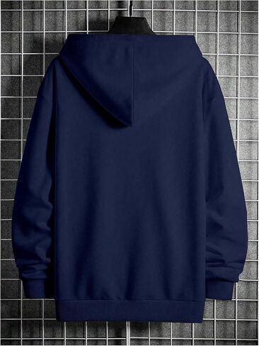 SweatyRocks Men's Casual Hooded Sweatshirt Letter Print Long Sleeve Drop Shoulder Pullover Tops in Saudi Arabia