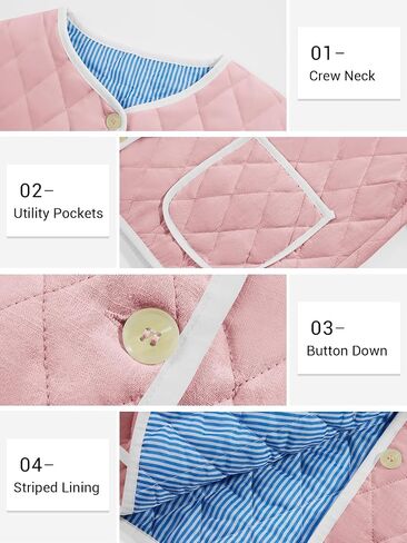 Tankaneo Womens Quilted Jackets Lightweight Packable Puffer Coat Collarless Button Down Winter Outerwear in Saudi Arabia