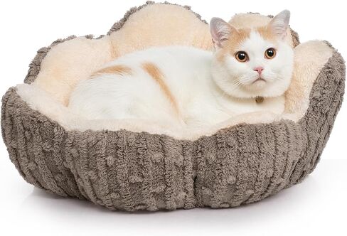 Hollypet Calming Cat Beds for Indoor Cats - Cute Cactus Pet Beds, Fluffy Puppy Bed, Non-Slip Extra Small Dog Bed, Green in Saudi Arabia