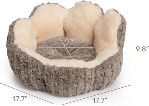 Hollypet Calming Cat Beds for Indoor Cats - Cute Cactus Pet Beds, Fluffy Puppy Bed, Non-Slip Extra Small Dog Bed, Green in Saudi Arabia