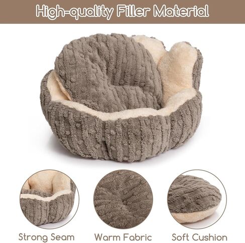 Hollypet Calming Cat Beds for Indoor Cats - Cute Cactus Pet Beds, Fluffy Puppy Bed, Non-Slip Extra Small Dog Bed, Green in Saudi Arabia