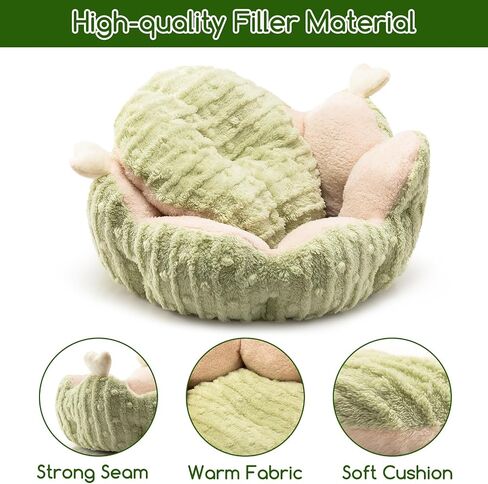 Hollypet Calming Cat Beds for Indoor Cats - Cute Cactus Pet Beds, Fluffy Puppy Bed, Non-Slip Extra Small Dog Bed, Green in Saudi Arabia