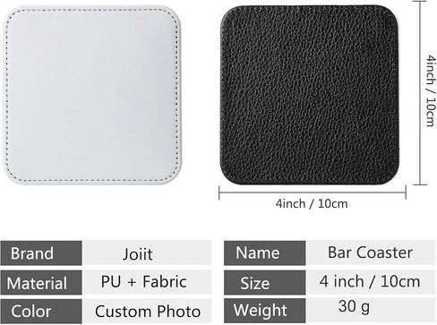 10 Pcs Leather Sublimation Coasters Blanks Bulk with Sewn Edge, 4x4 Inch Thin Sublimation Blank Cup Mat Heat Transfer Press DIY Crafts (Round (10 pcs 4x4 Inch)) in Kuwait