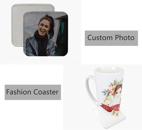 10 Pcs Leather Sublimation Coasters Blanks Bulk with Sewn Edge, 4x4 Inch Thin Sublimation Blank Cup Mat Heat Transfer Press DIY Crafts (Round (10 pcs 4x4 Inch)) in Kuwait
