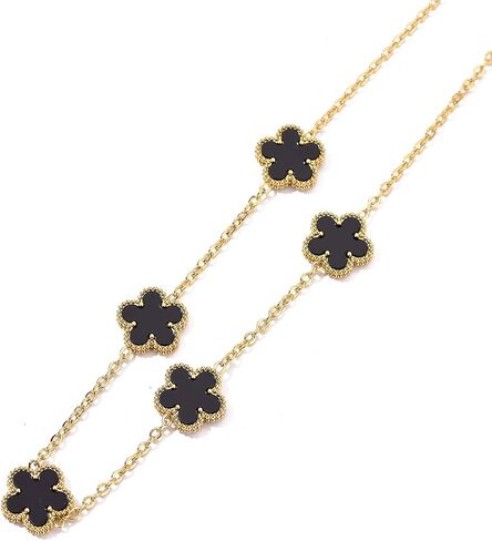 Clover Necklace for Women 18K Gold Plated Stainless Steel Four Leaf Clover Necklace Lucky Simple Dainty Jewelry in Saudi Arabia