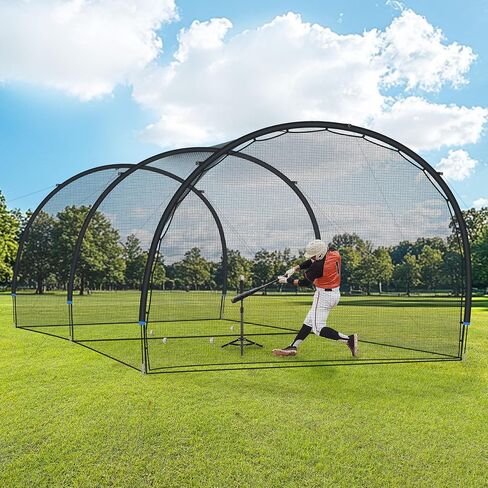 oriengear 30ft أقفاص البيسبول الضرب للفناء الخلفي، معدات تدريب البيسبول المعاوضة لممارسة الضرب والنصب، شبكات البيسبول البيسبول البيسبول للضرب مع الإطار والشبكة in Saudi Arabia