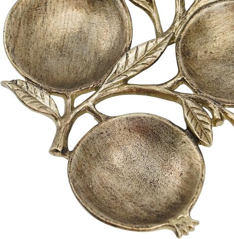 طبق مجوهرات حامل خاتم عتيق من NIKKY HOME، حلية على شكل رمان، صينية معدنية مزخرفة، هدايا عيد ميلاد أنيقة للنساء والفتيات، ذهبي in Kuwait