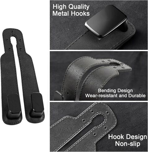 Car Purse Hook 2 Pcs Headrest Hooks for Car Black Car Hooks For Purses and Bags Cute Car Seat Back Storage Hook Purse Holder for Car Universal Vehiclel Car Organization Accessories (2 PCS - Black) in Saudi Arabia