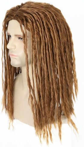 Men Wigs Brown Braided Dreadlock Pirate Wig Hippie Rock Wigs Reggae Costume Wig in Saudi Arabia