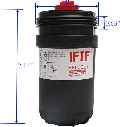 iFJF FF63009 Fuel Filter for 5303743 Replaces FF63008 Element FH22168 with Replacement for B/L Series Engine Filtration 10 Micron Dirt Holding Cap Protection Fuel System Life(Set of 6) in Saudi Arabia