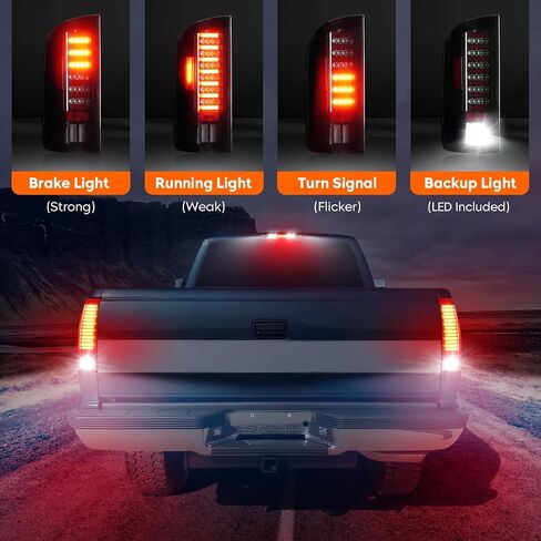 ضوء خلفي Tresound + مصباح شحن الفرامل الثالث لسيارة Dodge Ram 1500 2002-2006، Ram 2500 3500 2003 2004 2005 2006، مجموعة ضوء خلفي LED للتركيب العالي، 55077348AF 55077347AF in Kuwait