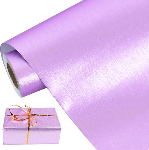 BEISHIDA Silver Gift Wrapping Paper Metallic Shine Wrapping Paper Roll Solid Color Gift Wrap Paper, Packing Paper for Wedding, Birthday, Graduation, Christmas Wrapping Paper(17inches X 32.8ft) in Saudi Arabia