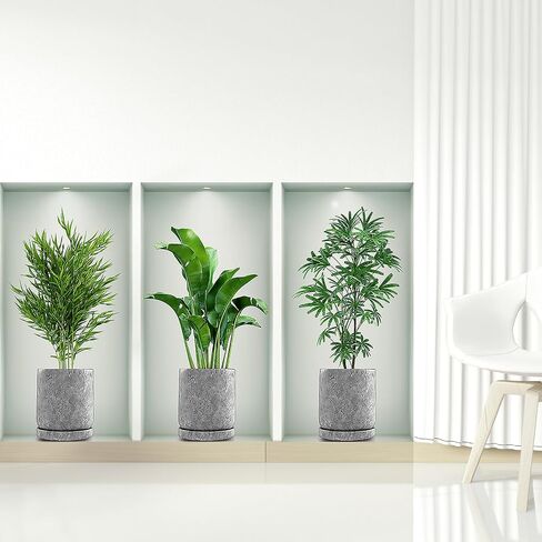 3D Vivid Green Plants Wall Decal, Removable Green Leaves Wall Sticker for Bedroom Living Room Office Bathroom Kitchen Home Decor(Plant2) in Saudi Arabia