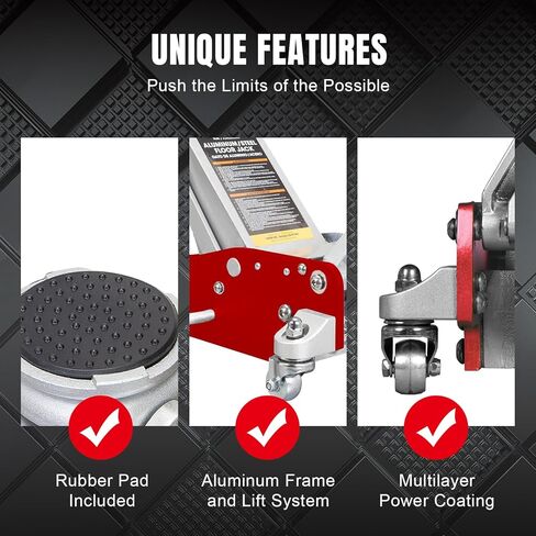 BIG RED AT830011LR-1 رافعة أرضية سباق من الألومنيوم والفولاذ تورين مع مضخة رفع سريعة بمكبس مزدوج، سعة 3 طن (6000 رطل)، أحمر in Kuwait