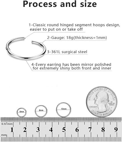 14K الذهب Huggie هوب أقراط للغضروف الزنمة محارة الفص هيبوالرجينيك صغيرة رقيقة هوب أقراط لثقب متعددة in Saudi Arabia