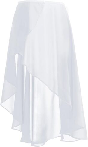Women Ballet Wrap Skirt, Irregular Mid-Length Sheer Dance Skirts, Adjustable Waist Skirt for Teen Girls in Kuwait