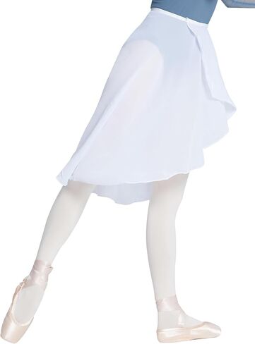 Women Ballet Wrap Skirt, Irregular Mid-Length Sheer Dance Skirts, Adjustable Waist Skirt for Teen Girls in Kuwait