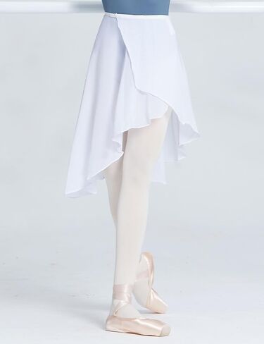 Women Ballet Wrap Skirt, Irregular Mid-Length Sheer Dance Skirts, Adjustable Waist Skirt for Teen Girls in Kuwait