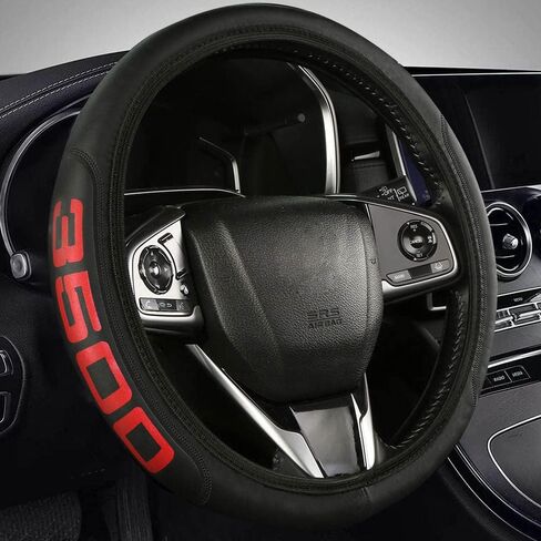 Microfiber Leather Car Steering Wheel Covers fit for Chevy Silverado Steering Wheel Cover 14-15.5inch Anti-Slip, Breathable -Red in Saudi Arabia