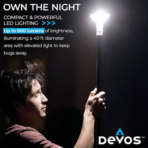 Devos Outdoor | LightRanger 800 Lumen Rechargeable Telescoping LED Lantern | 30 Hour Run Time | Illuminates a 40 Foot Diameter Area in Kuwait