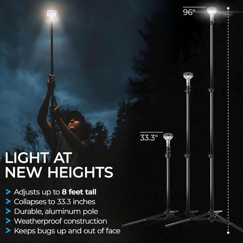 Devos Outdoor | LightRanger 800 Lumen Rechargeable Telescoping LED Lantern | 30 Hour Run Time | Illuminates a 40 Foot Diameter Area in Kuwait