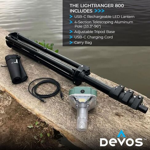 Devos Outdoor | LightRanger 800 Lumen Rechargeable Telescoping LED Lantern | 30 Hour Run Time | Illuminates a 40 Foot Diameter Area in Kuwait