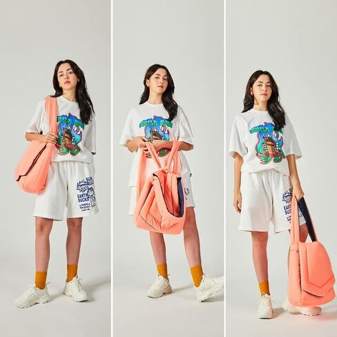 Puffer Shoulder Bag for Women Lightweight Tote Hobo Bag Convertible to backpack Crossbody Travel Bag in Saudi Arabia