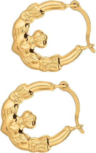 أقراط كلاداغ هوب من الذهب الأصفر عيار 10 قيراط - 12 ملم in Kuwait