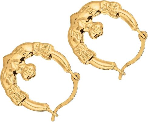 أقراط كلاداغ هوب من الذهب الأصفر عيار 10 قيراط - 12 ملم in Kuwait