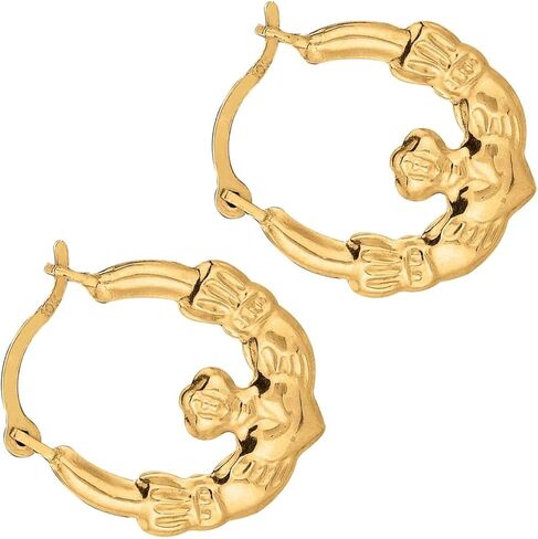 أقراط كلاداغ هوب من الذهب الأصفر عيار 10 قيراط - 12 ملم in Kuwait