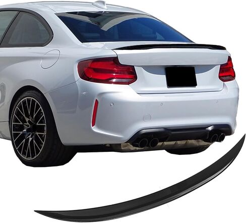 سبويلر خلفي لسيارة BMW 2 Series M2 F87 F22 F23 M235i M240i 218i 220i 228i 2014-2021 كوبيه سبويلر جناح صندوق السيارة الخلفي غطاء صندوق السيارة 2 باب، أداء أسود لامع - طراز MP in Saudi Arabia