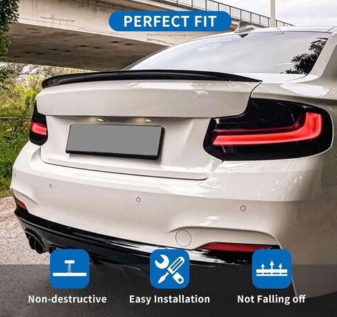سبويلر خلفي لسيارة BMW 2 Series M2 F87 F22 F23 M235i M240i 218i 220i 228i 2014-2021 كوبيه سبويلر جناح صندوق السيارة الخلفي غطاء صندوق السيارة 2 باب، أداء أسود لامع - طراز MP in Saudi Arabia