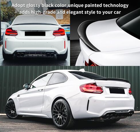 سبويلر خلفي لسيارة BMW 2 Series M2 F87 F22 F23 M235i M240i 218i 220i 228i 2014-2021 كوبيه سبويلر جناح صندوق السيارة الخلفي غطاء صندوق السيارة 2 باب، أداء أسود لامع - طراز MP in Saudi Arabia