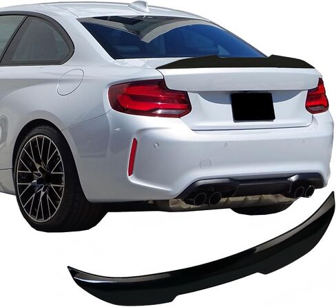 سبويلر خلفي لسيارة BMW 2 Series M2 F87 F22 F23 M235i M240i 218i 220i 228i 2014-2021 كوبيه سبويلر جناح صندوق السيارة الخلفي غطاء صندوق السيارة 2 باب، أداء أسود لامع - طراز MP in Saudi Arabia