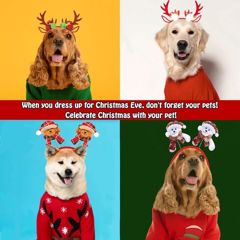 عصابات رأس عيد الميلاد من بارتي ويند لديكورات الحفلات، أزياء عطلة عيد الميلاد اللطيفة للأطفال البالغين، هدايا لوازم حفلات عيد الميلاد مع عصابة رأس سانتا قرن الرنة (12 نمطًا) in Kuwait