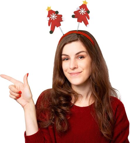 عصابات رأس عيد الميلاد من بارتي ويند لديكورات الحفلات، أزياء عطلة عيد الميلاد اللطيفة للأطفال البالغين، هدايا لوازم حفلات عيد الميلاد مع عصابة رأس سانتا قرن الرنة (12 نمطًا) in Kuwait