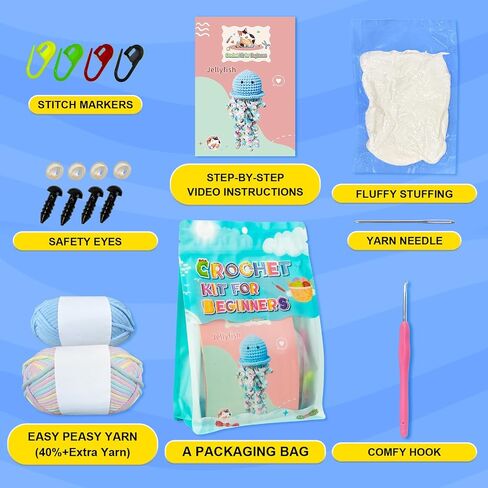 Crochet Kit for Beginners Adults Starter Friendly Crochet Kit with Step-by-Step Video Tutorials,Learn to Cute Gorilla Crochet Animal Kits,DIY Knitting Supplies,Easy Peasy Yarn for Crochet Lovers in Saudi Arabia