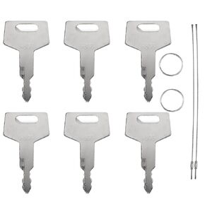 H806 17001-00019 180845 Ignition Switch Keys Compatible with Takeuchi Hitachi Gehl Case CTL Crawler Loader Heavy Equipment Keys (6PCS)