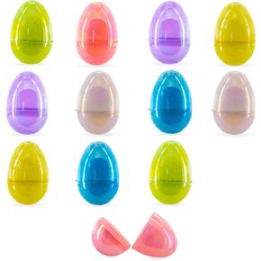 Rainbow Delight: Set of 12 Colorful Plastic Easter Eggs 3.05 Inches
