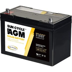 Go Power! CMH-AGM-100 12V 100 Amp AGM Deep Cycle Rechargeable Replacement Battery for PV Solar and Inverters (No Maintenance)