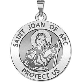 PicturesOnGold.com Saint Joan of Arc Religious Medal - 2/3 Inch Size of Dime, Sterling Silver