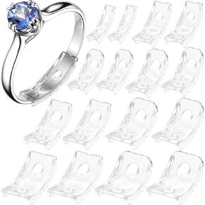 OIIKI 16PCS Ring Sizers for Loose Ring, Flexible Invisible Ring Size Adjuster with Hole, Anti-Slip Ring Guards for Finger Rings, Easy to Use for Women, Men -8 Sizes