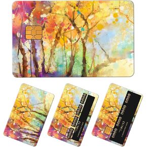 Credit Card Skin, Cute Debit Card Skin Sticker, 4Pcs Stylish Slim Anti-Wrinkling Removable Credit Card Sticker for Transportation, Key Vantage Sun And Moon