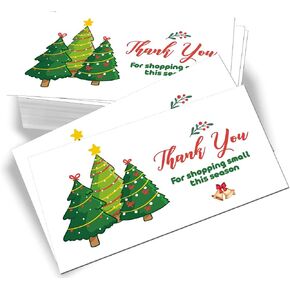100 Mini Thank You Supporting My Small Business Elk Christmas Business Thank You Cards Shopping Purchase Thanks Greeting Cards to Customer Appreciation Cards for Small Business Owners Package Inserts