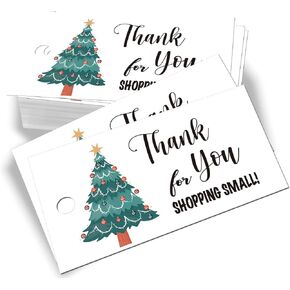 100 Mini Thank You Supporting My Small Business Elk Christmas Business Thank You Cards Shopping Purchase Thanks Greeting Cards to Customer Appreciation Cards for Small Business Owners Package Inserts