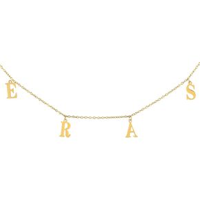 Eras Necklace, Inspired Letter Pendant Necklace Album Gift Jewelry Tour Concert Outfit for Women Girls Fans Music Lover (Gold)