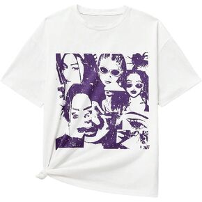 SOLY HUX Girl's Graphic Tees Figure Print Short Sleeve Drop Shoulder T Shirt Tops