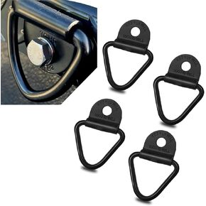 4 PCS Car Loop Tie Anchor Replacement, 2.3" x 2.2" V-Shaped 1000lb WLL Heavy Duty Underbody Tie Anchor Accessory, Multi-Purpose Vehicle Rail Accessories, Fits Cars Trailers Trucks (Black)