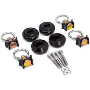 Rivian R1T Truck Bed Cargo Tie Down Ring Hook & L-Track Quick Disconnect Mounting Base Kit by Team 1EV (4)